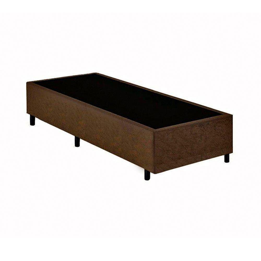 Base Box Solteiro Extremo Reforçado Suede Homequeen Marrom 40x88x188 - 1