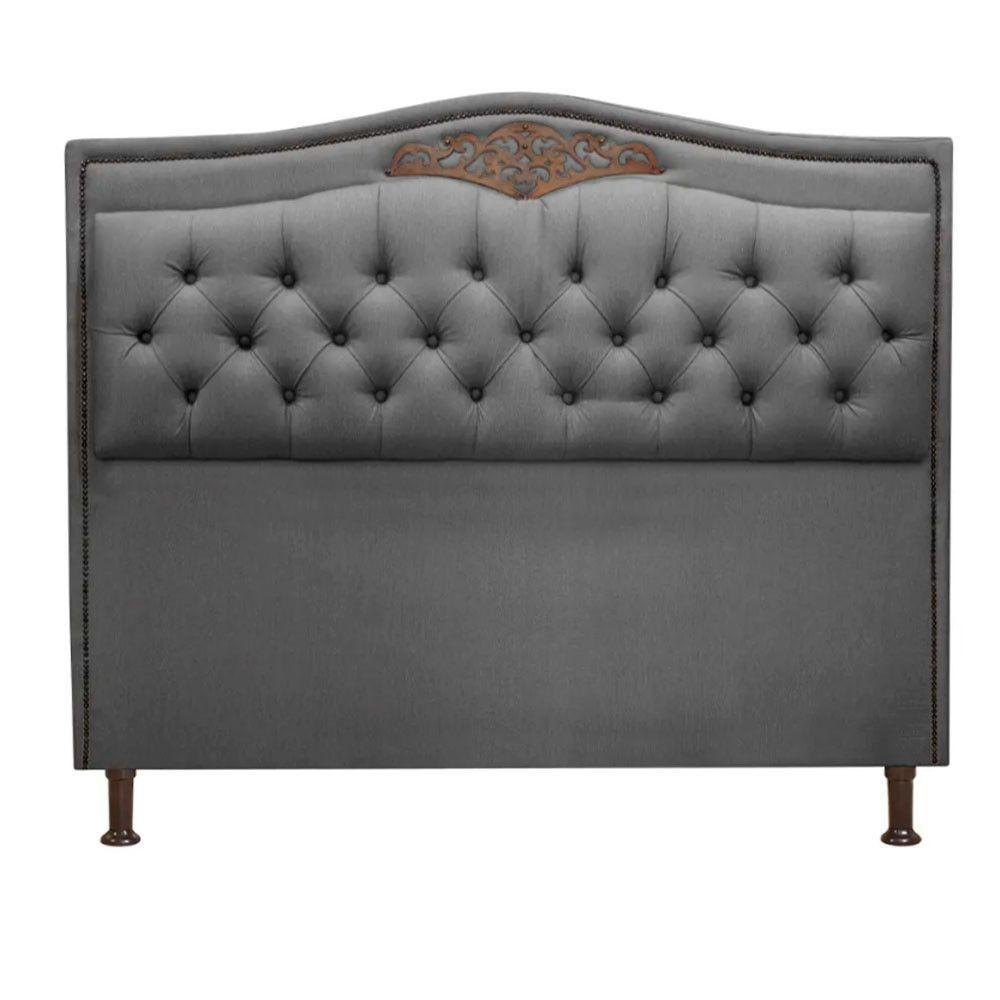 Cabeceira Estofada Holanda 1,60 Queen Linho Shop Das Cabeceiras Trovão - 1