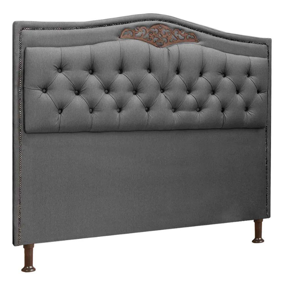 Cabeceira Estofada Holanda 1,60 Queen Linho Shop Das Cabeceiras Trovão - 2