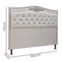 Cabeceira Estofada Holanda 1,60 Queen Linho Shop Das Cabeceiras Carvalho