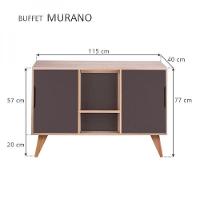 Buffet Aparador Retrô Com 2 Portas Murano Carvalho E Grafite - 3