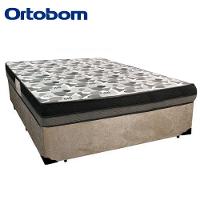 Cama Box Casal Suede + Colchão Casal Ortobom Iso Dupla Face 60x138x188 bege - 2