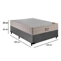 Cama Box Casal Suede + Colchão Casal Ortobom Airtech Molas Superpocket (65x138x188) cinza - 6