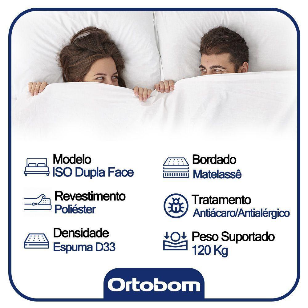 Cama Box Casal Sintético + Colchão Casal Ortobom Iso Dupla Face 60x138x188 Cor:bege - 4