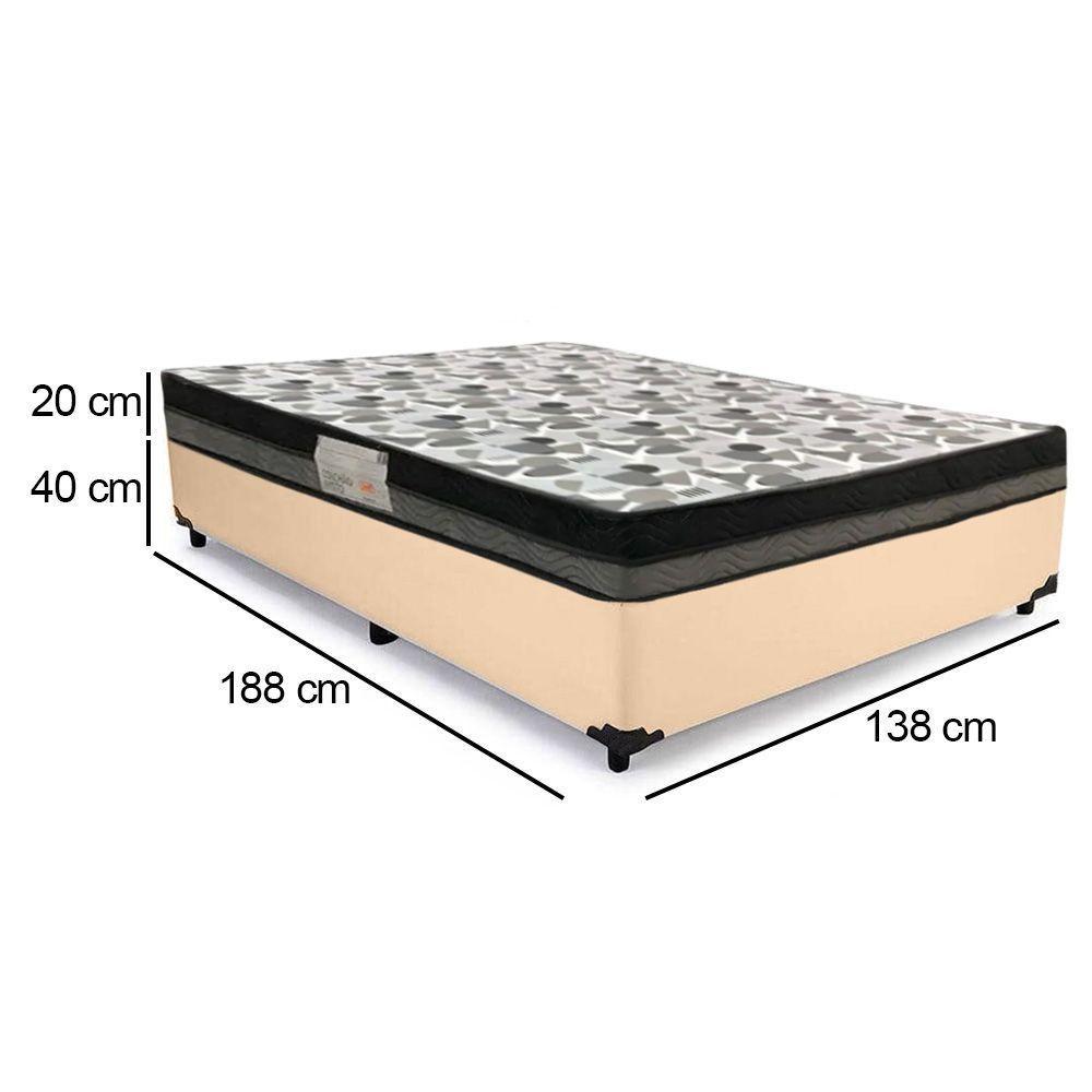 Cama Box Casal Sintético + Colchão Casal Ortobom Iso Dupla Face 60x138x188 Cor:bege - 5