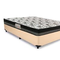 Cama Box Casal Sintético + Colchão Casal Ortobom Iso Dupla Face 60x138x188 Cor:bege - 2