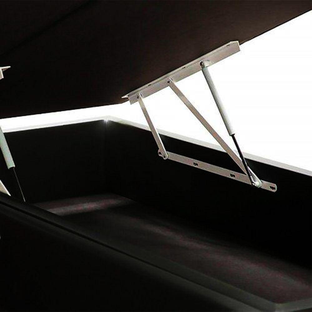 Cama Box Baú Blindado King Bipartido Homequeen Suede Preto 41x193x203 - 3