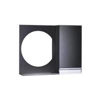 Espelho Redondo para Banheiro com Armário Preto Com Puxador - 3