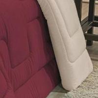 Edredom Em Malha 100% Algodão Queen Dupla Face - Vinho - Bege - 2