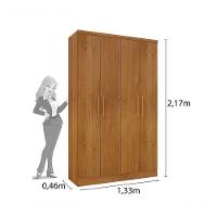 Guarda Roupa Amsterdam 4 Portas Tcil Cinamomo. - 2