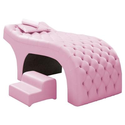 Maca Salão De Beleza E Puff 190X70Cm Suede Rosa