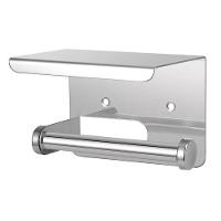 Suporte Papel Higienico Inox Banheiro Lavabo Prateleira Apoio Celular Objeto Parede Multiuso - 2