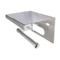 Suporte Papel Higienico Inox Banheiro Lavabo Prateleira Apoio Celular Objeto Parede Multiuso - 6