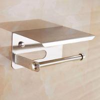 Suporte Papel Higienico Inox Banheiro Lavabo Prateleira Apoio Celular Objeto Parede Multiuso - 9