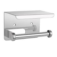 Suporte Papel Higienico Inox Banheiro Lavabo Prateleira Apoio Celular Objeto Parede Multiuso - 10