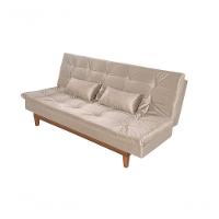 Sofá Cama Versátil 3 Lugares Império Reclinável Casal Pés Madeira Espuma Especial D33 Suede Areia 376 - 8