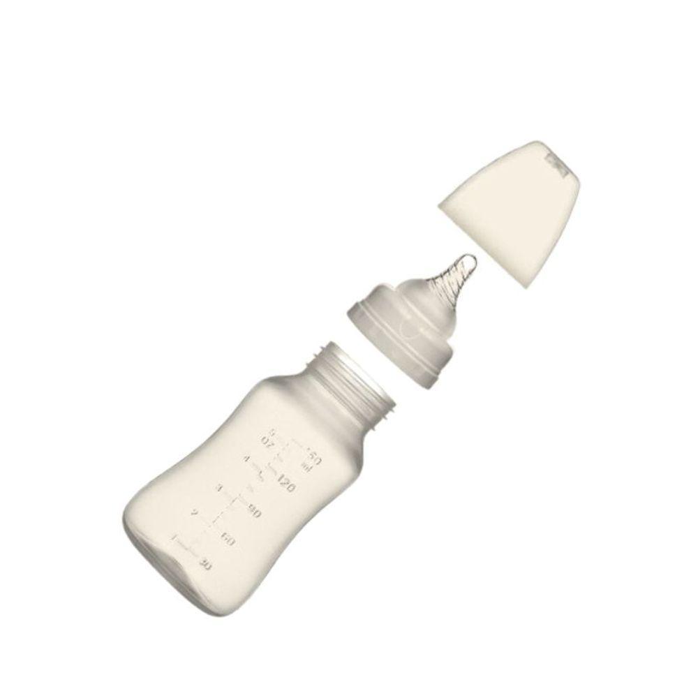 Bomba De Tirar Leite Materno Manual Vira Mamadeira Com Bico Silicone 150ml - 4