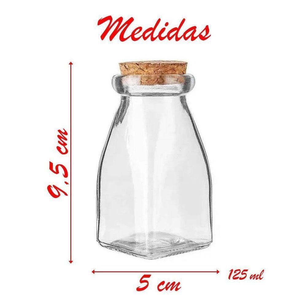 Kit 6 Frascos Garrafas De Vidro Com Rolha Lembrancinha 125ml - 2