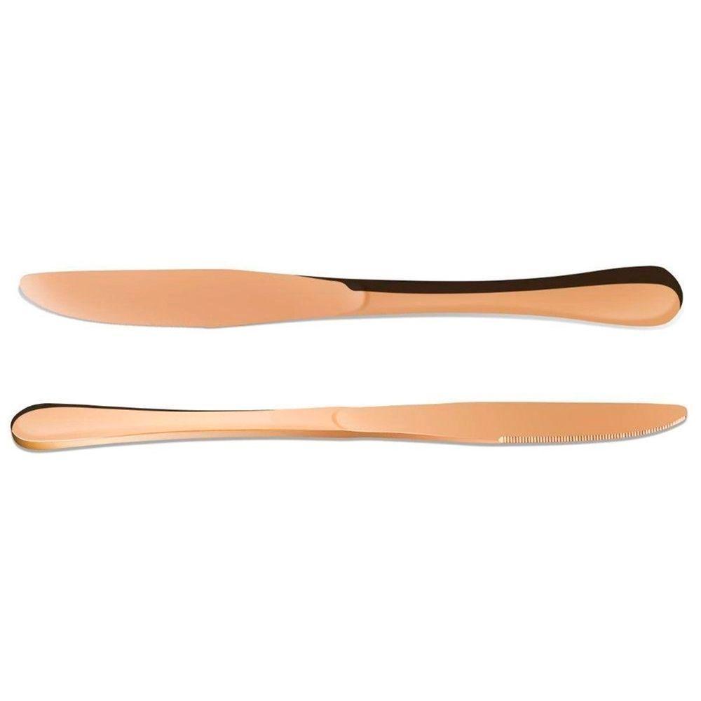 Conjunto Facas 6pçs Refeição Inox Rose Gold Luxo Rústico - 3