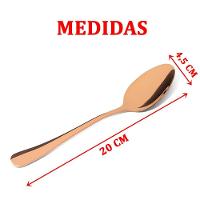 Conjunto Colheres 6pçs Refeição Inox Rose Gold Luxo Rústico - 2