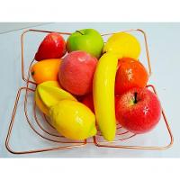 Kit Decoração Frutas Artificiais Isopor E Cesta Rose Inox - 5