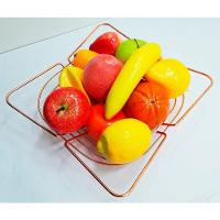 Kit Decoração Frutas Artificiais Isopor E Cesta Rose Inox - 6