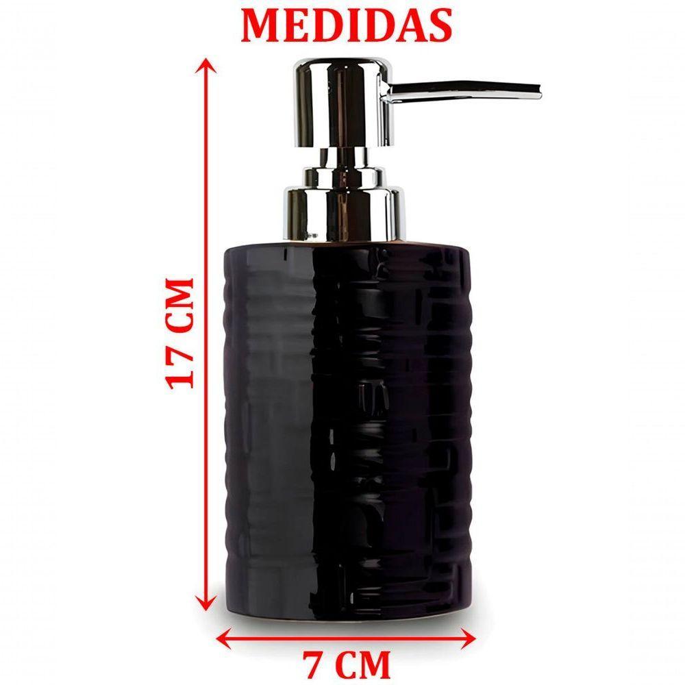 Porta Saboneteira Liquida Modelagem De Cerâmica Bege Lavabo - 2