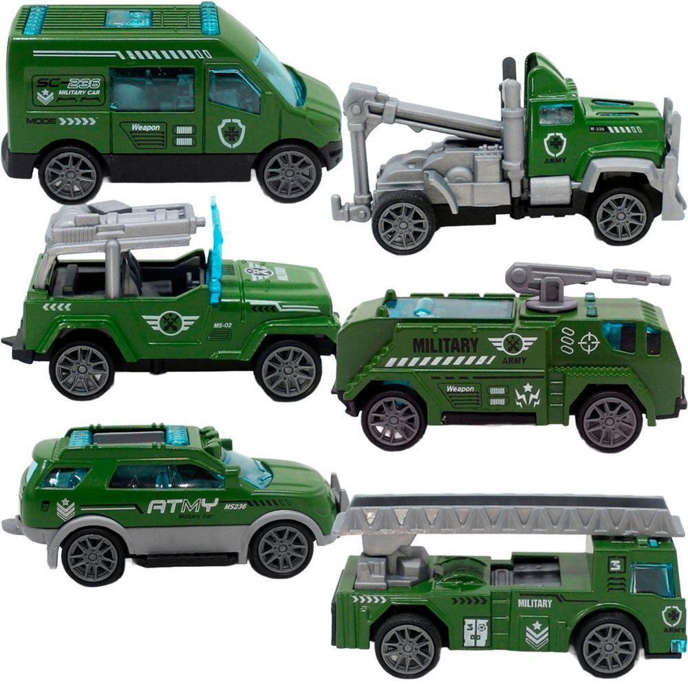 Kit 6 Carrinhos De Brinquedo Exército Miniatura Colecionável - 5