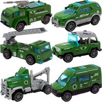 Kit 6 Carrinhos De Brinquedo Exército Miniatura Colecionável - 6