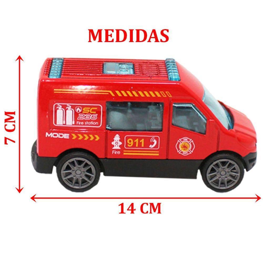 Kit 6 Carrinhos De Brinquedo Bombeiro Miniatura Colecionável - 2