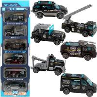 Kit 6 Carrinhos De Brinquedo Polícia Miniatura Colecionável