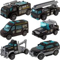 Kit 6 Carrinhos De Brinquedo Polícia Miniatura Colecionável - 6
