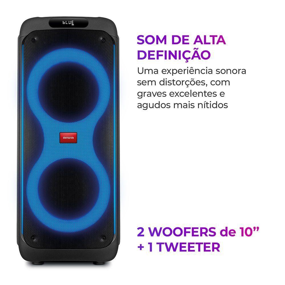 Caixa de Som Party Box AIWA Bluetooth Luzes Multicores AWS-PB-04 Party Box Bivolt - 6