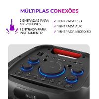 Caixa de Som Party Box AIWA Bluetooth Luzes Multicores AWS-PB-04 Party Box Bivolt - 3