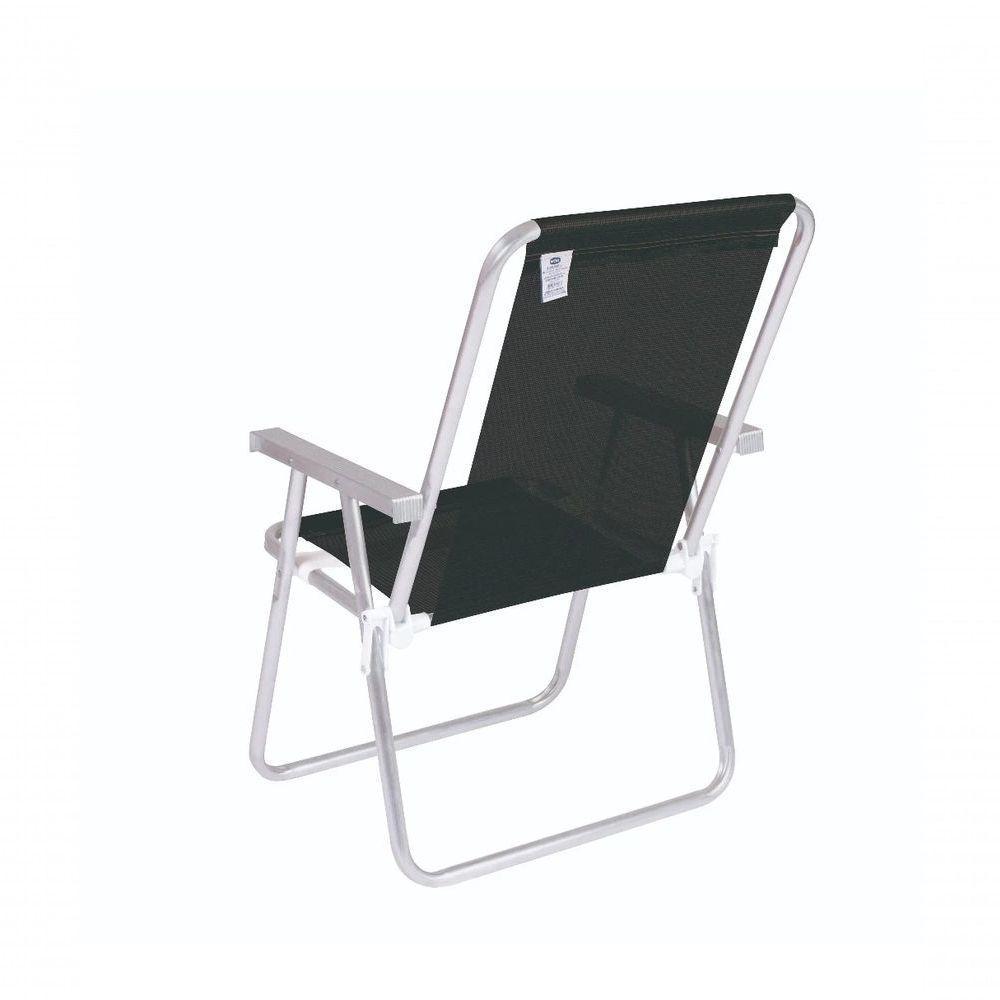 Cadeira Alta Conforto Aluminio Sannet Preta Marinho - Mor - 2