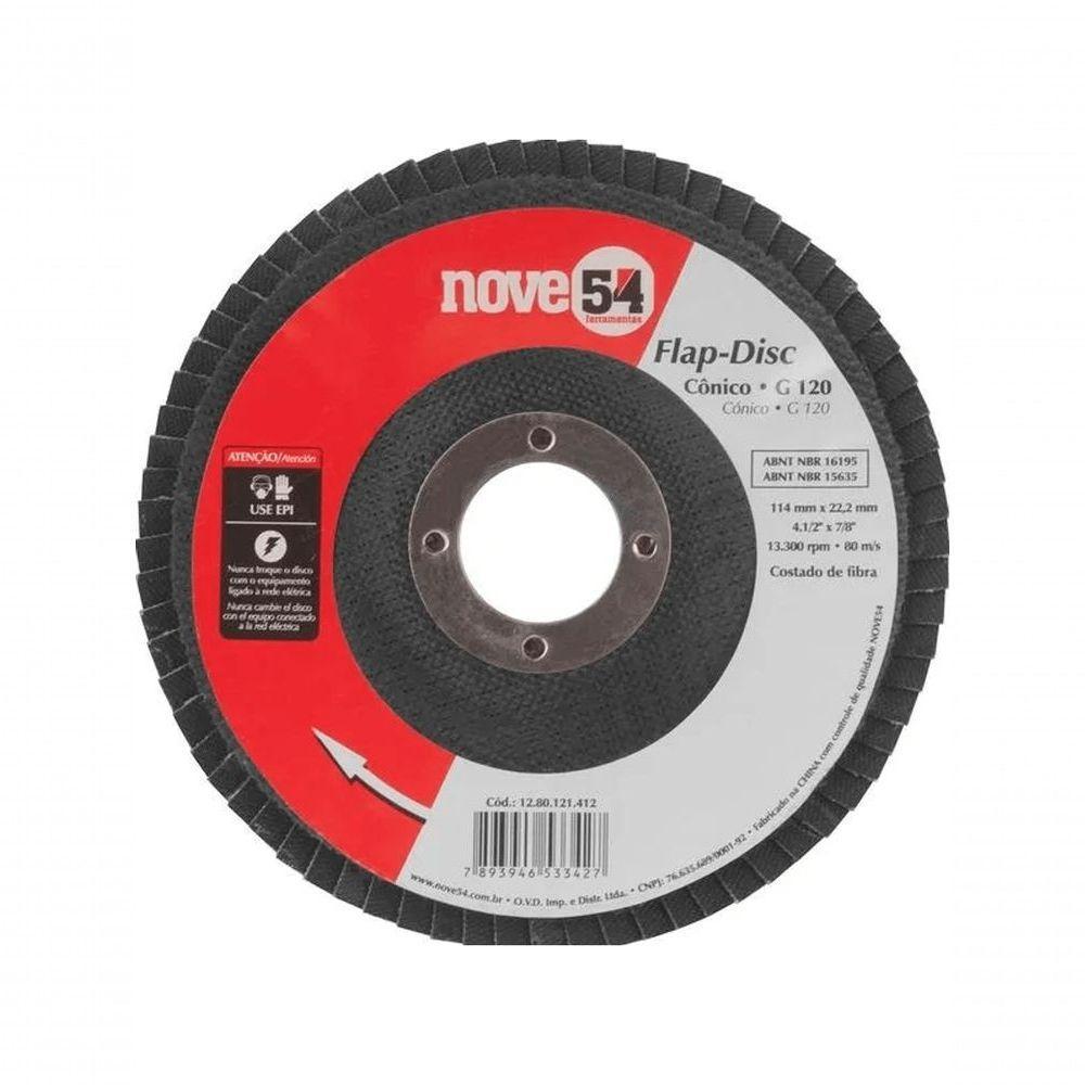 Disco Flap Conico 4 1/2 G120 - Nove54 - 1