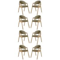 Kit 8 Cadeiras Suellen Luxo Reforçada Mesa De Jantar Linho Bege - 1