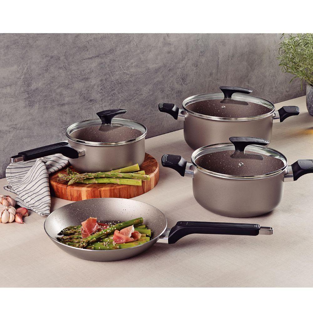 Jogo De Panelas Tramontina Milazzo 4 Peças Em Alumínio Antiaderente Starflon Max Amêndoa - 7