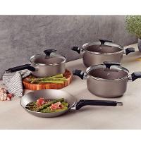 Jogo De Panelas Tramontina Milazzo 4 Peças Em Alumínio Antiaderente Starflon Max Amêndoa - 7