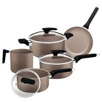 Jogo De Panelas Tramontina Milazzo 5 Peças Em Alumínio Antiaderente Starflon Max Amêndoa - 6