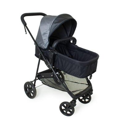 Carrinho De Bebê Galzerano Napoli Preto Com Cinza