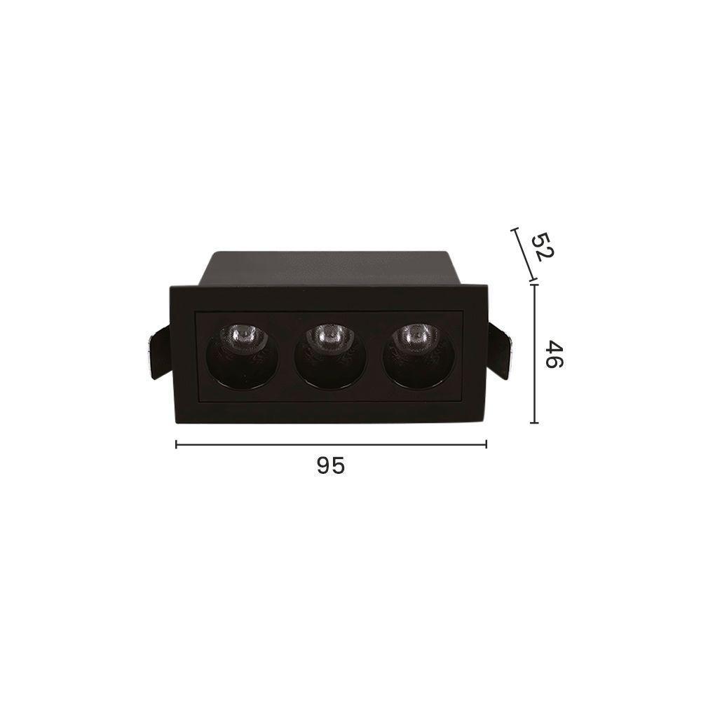 Spot De Embutir Astraled Downlight Ashok Led Alto Irc 90 6w Bivolt Preto 3000k Luz Amarela Dl-7210 - 2