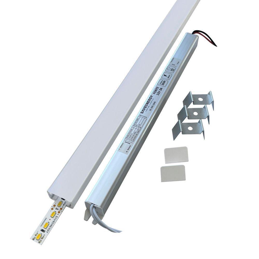 Perfil De Led De Embutir No Frame Save Energy Lls Flex Ii 1 Metro Led 4000k Branco - 3