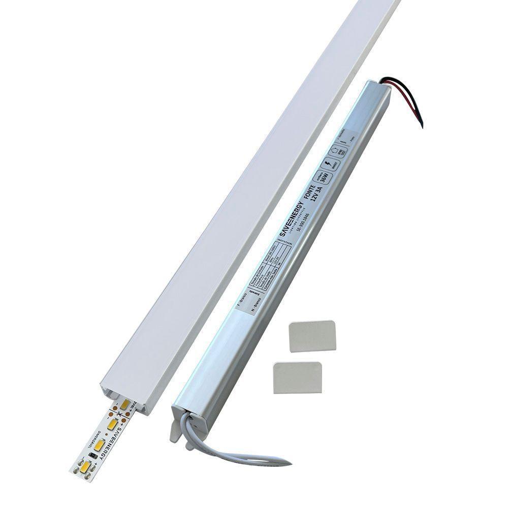 Perfil De Led De Sobrepor Save Energy Lls Flex Ii 1 Metro Led 5700k Branco - 3