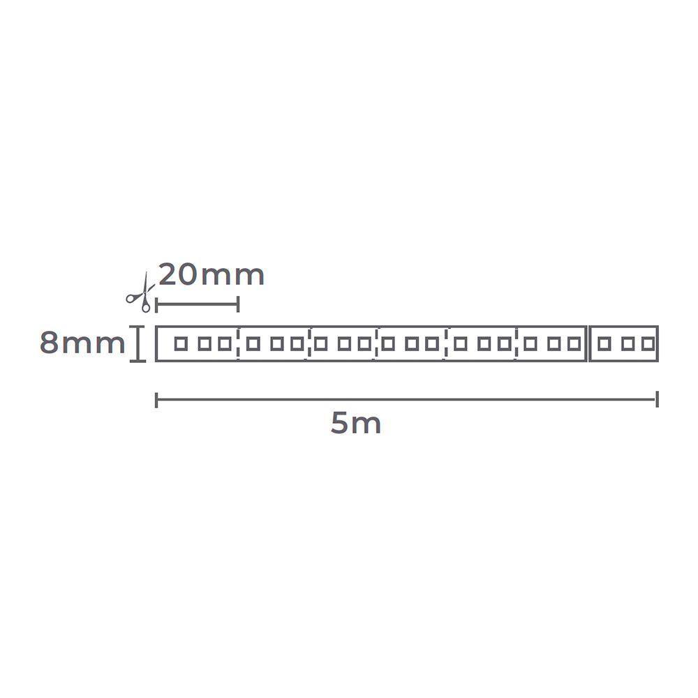 Fita De Led Cob Nordecor Com 5 Metros 480leds-m 8w 12v 2700k Luz Amarela 7196 - 2