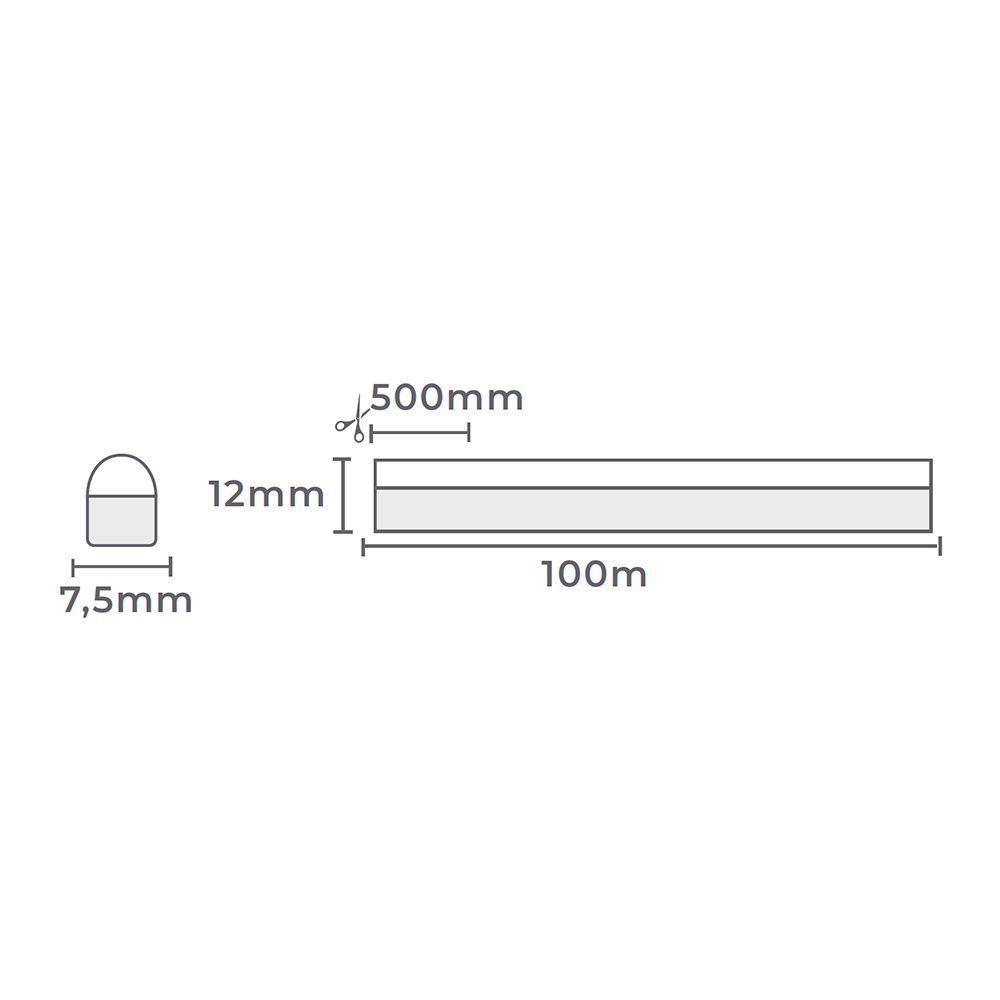 Fita De Led Neon Nordecor Com 100 Metros Ip65 144leds-m 8w 127v 4000k Luz Neutra 7062 - 2