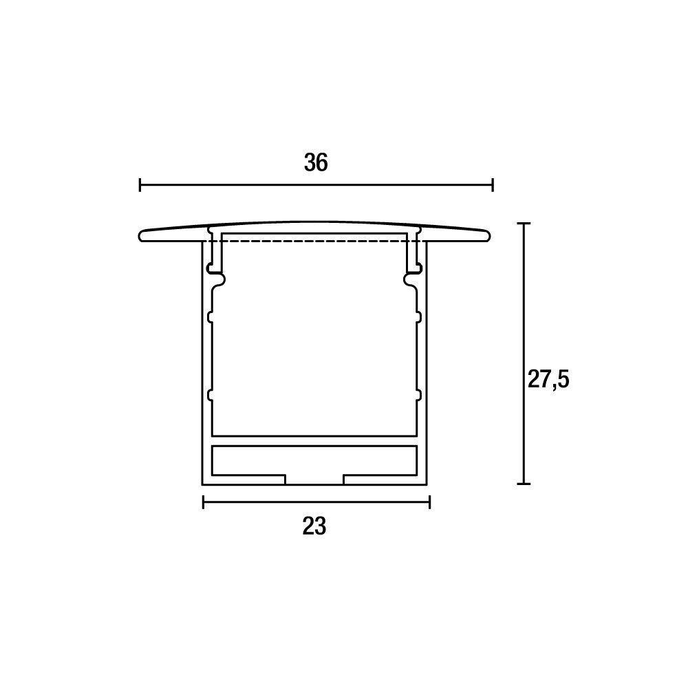 Perfil De Embutir Para Fita Led Blumenau Line Easy 36mm Com 2 Metros Branco Fosco - 2