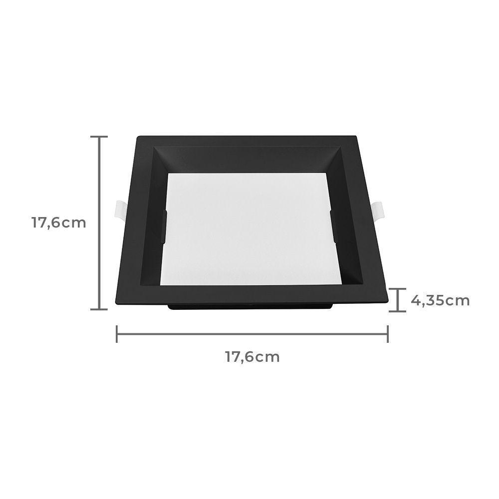 Painel De Led Nordecor Quadrado Kais De Embutir Recuado 12w Bivolt Preto 6500k Luz Branca 4199 - 2