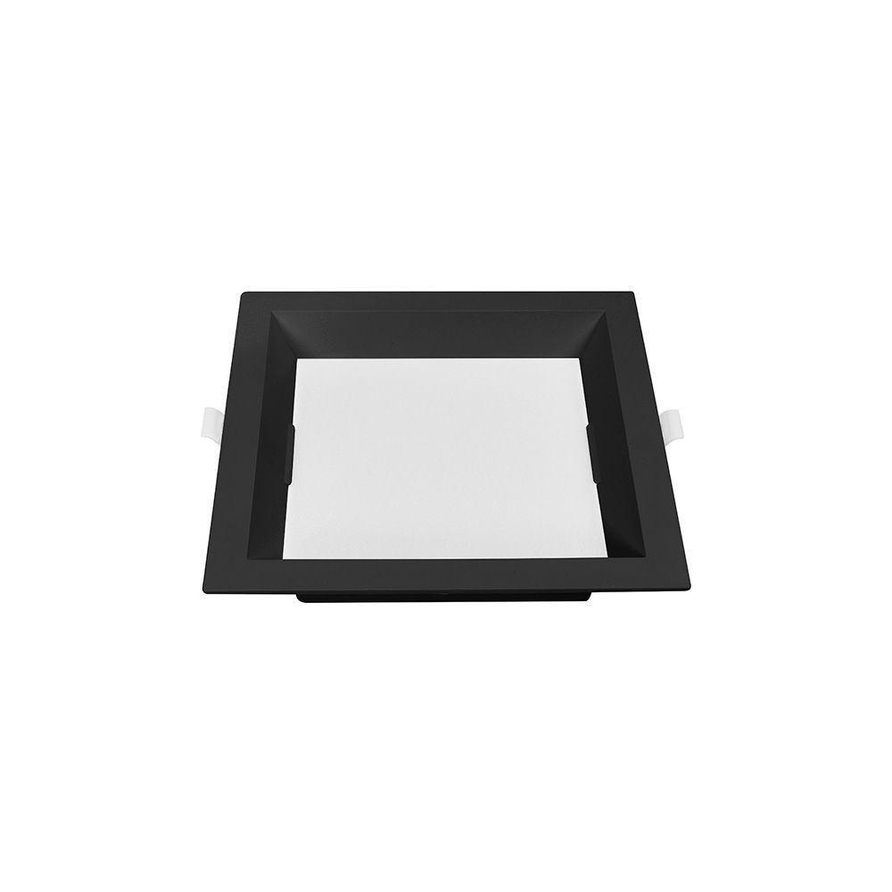 Painel De Led Nordecor Quadrado Kais De Embutir Recuado 12w Bivolt Preto 3000k Luz Amarela 4197 - 1