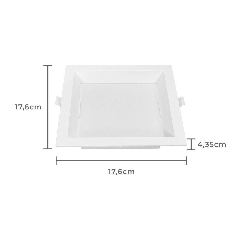 Painel De Led Nordecor Quadrado Kais De Embutir Recuado 12w Bivolt Branco 4000k Luz Neutra 4189 - 2